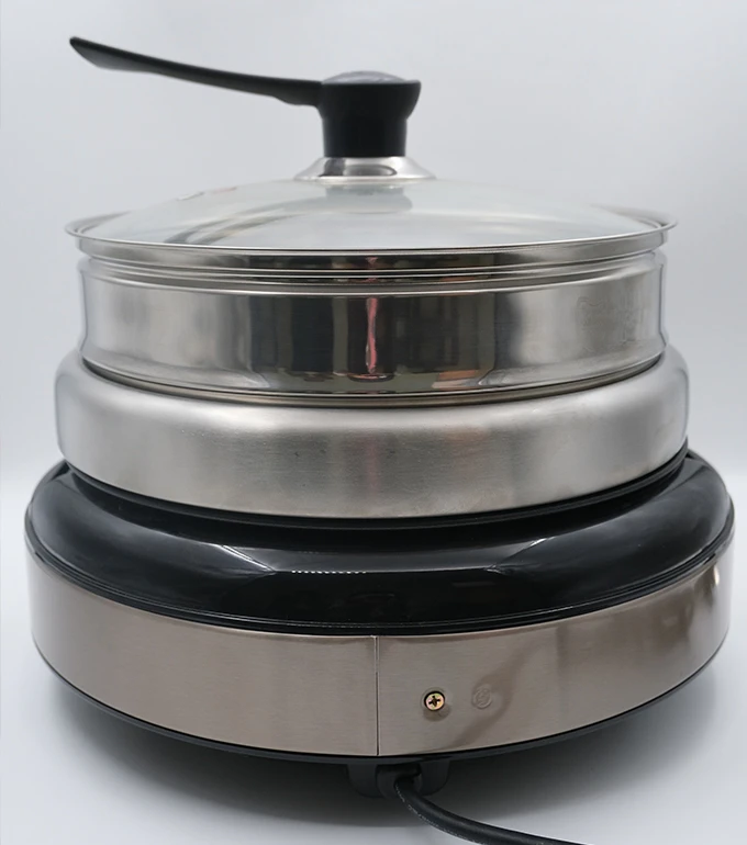 YODOIT 4L Multifunktionaler abnehmbarer elektrischer Kochtopf (mit Grillpfanne)