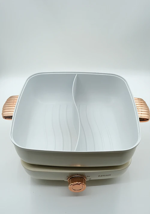 YODOIT cremefarbener, abnehmbarer elektrischer Hot Pot mit zwei Geschmacksrichtungen, 5 l (1600 W)